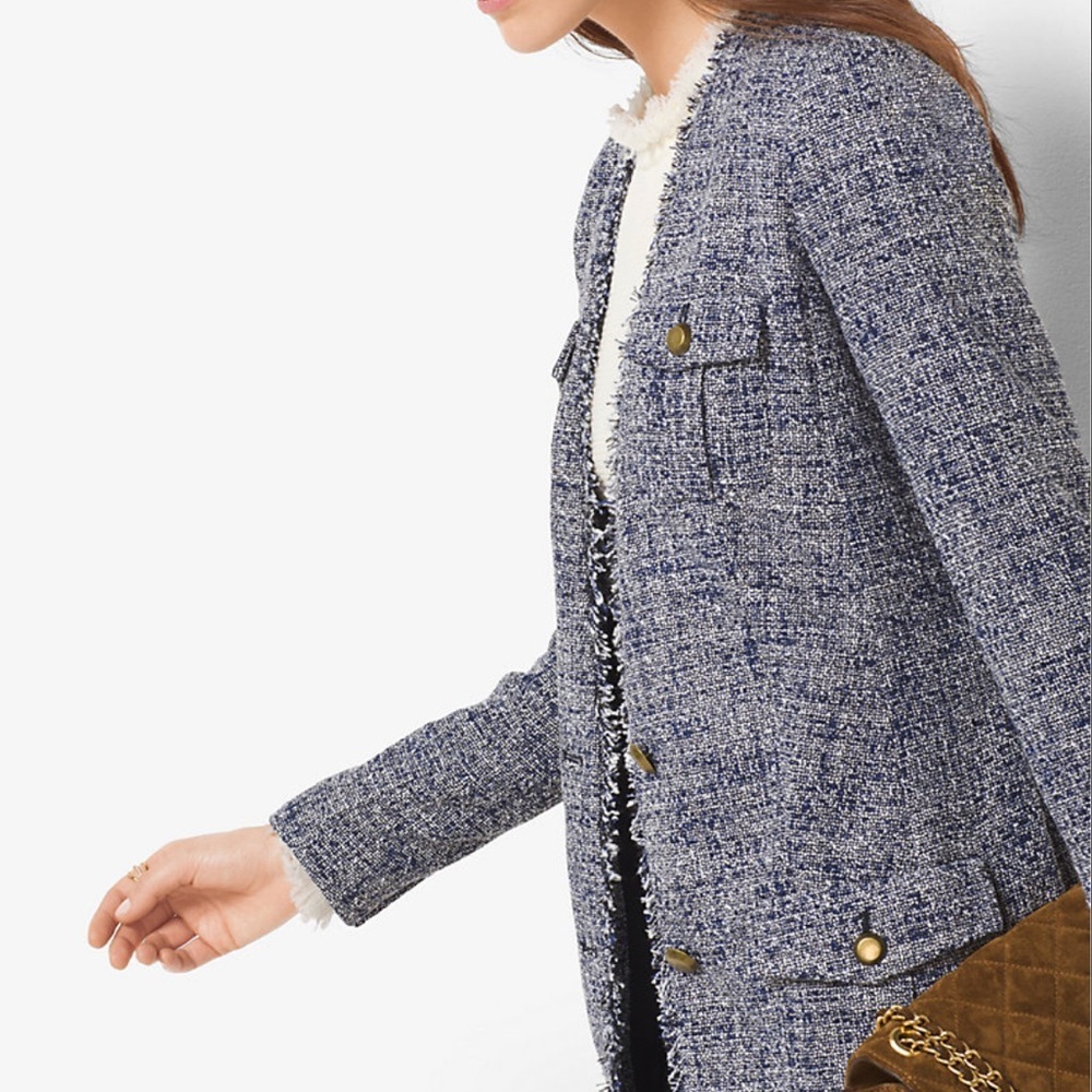 Michael by Michael Kors- NWOT Navy Blue Tweed Blazer Jackrt